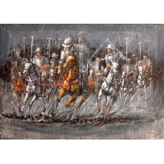 Naeem Rind, 32 x 48 Inch, Acrylic on Canvas, Horse Painting, AC-NAR-067